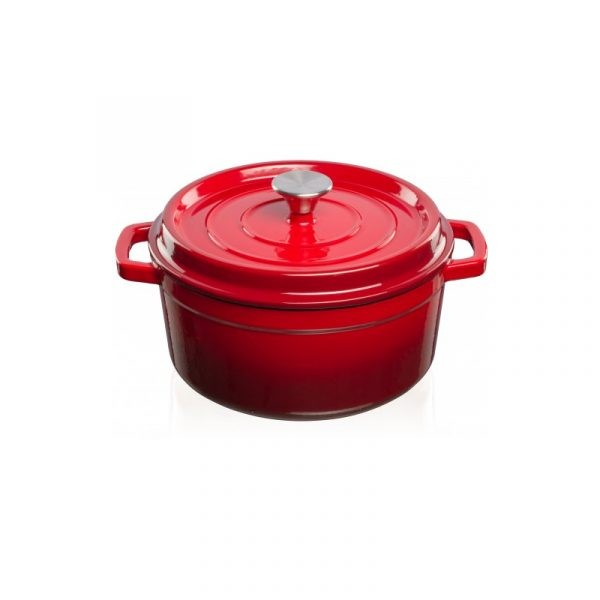 Geëmailleerde gietijzeren braadpan rood 4.7 liter Geëmailleerde gietijzeren braadpan rood 4.7 liter