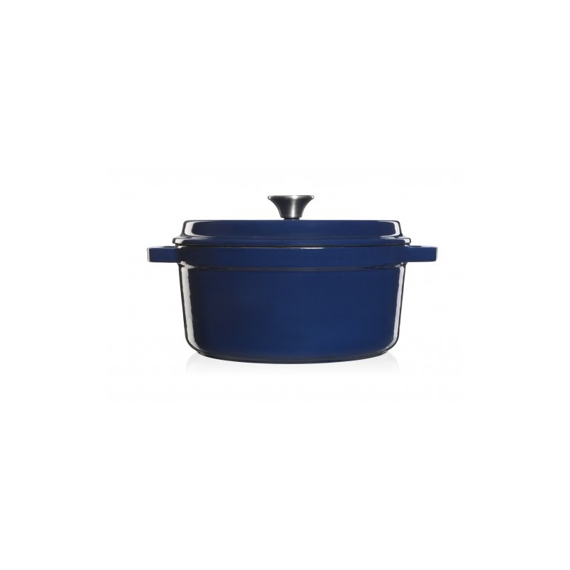 Geëmailleerde gietijzeren braadpan donker blauw 4.7 liter Geëmailleerde gietijzeren braadpan donker blauw 4.7 liter