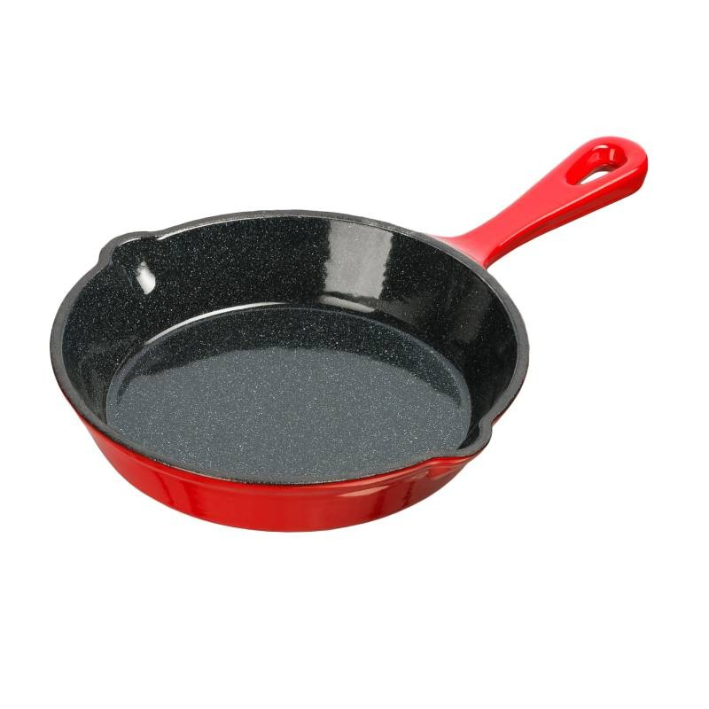 Geëmailleerde gietijzeren pan rood 15,5 cm
