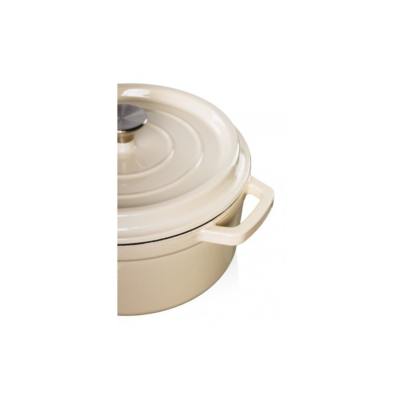 Geëmailleerde gietijzeren braadpan wit 4.7 liter Geëmailleerde gietijzeren braadpan wit 4.7 liter