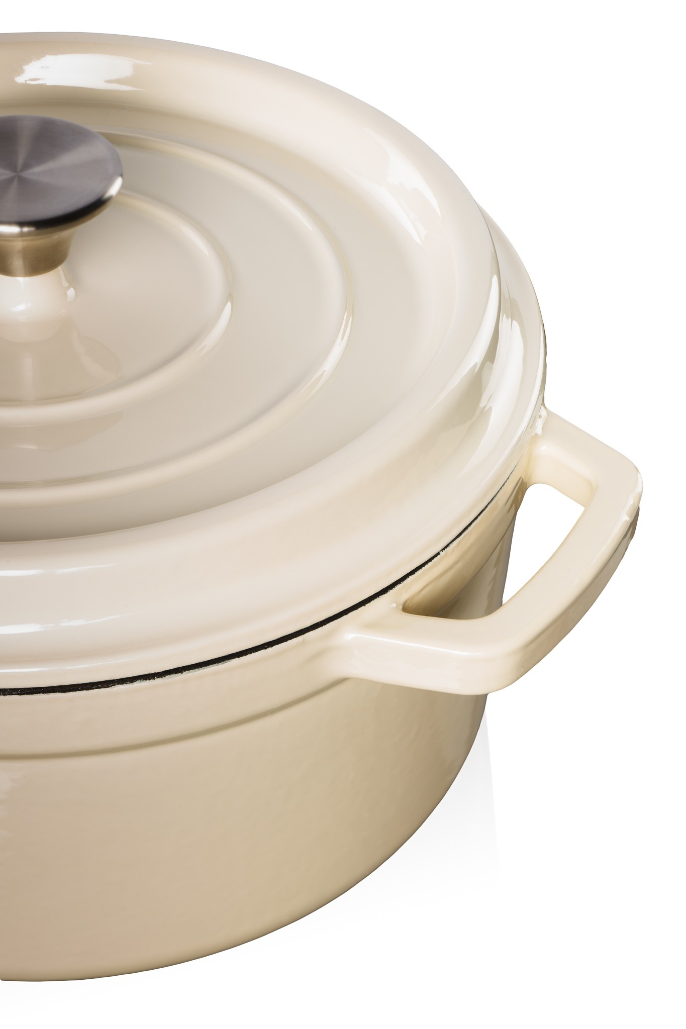 Geëmailleerde gietijzeren braadpan wit 3.5 liter Geëmailleerde gietijzeren braadpan wit 3.5 liter
