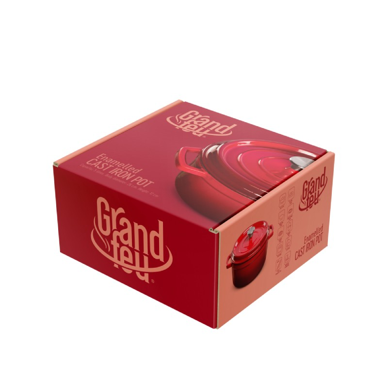 Geëmailleerde gietijzeren braadpan rood 4.7 liter Geëmailleerde gietijzeren braadpan rood 4.7 liter