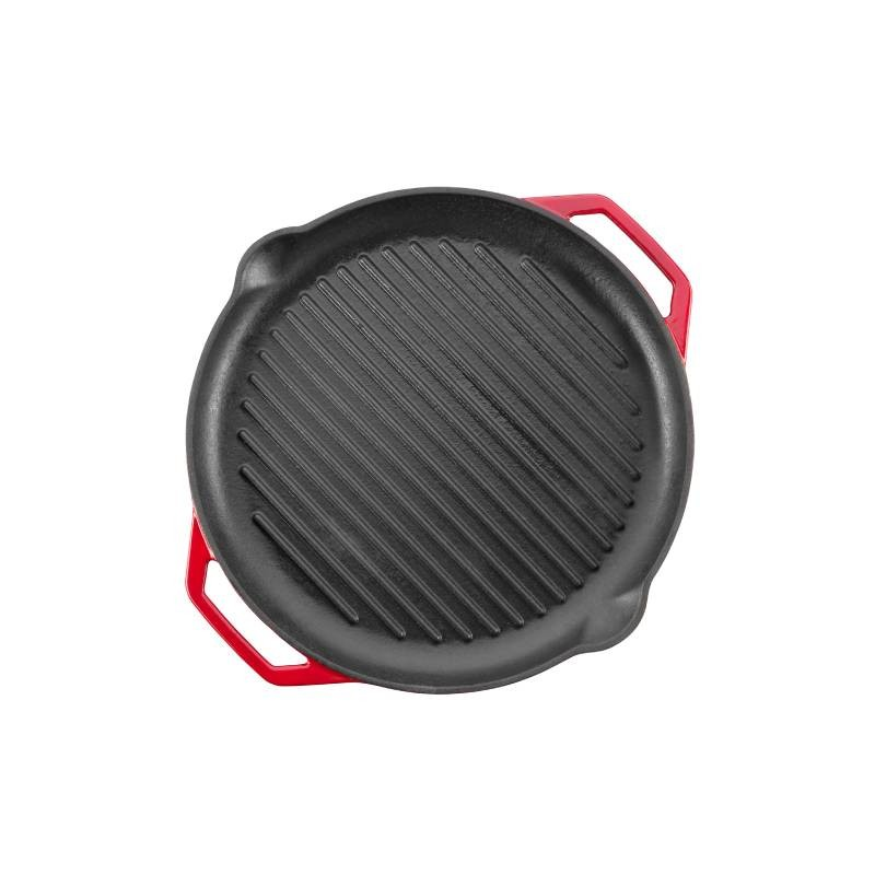 Geëmailleerde gietijzeren grillpan rood