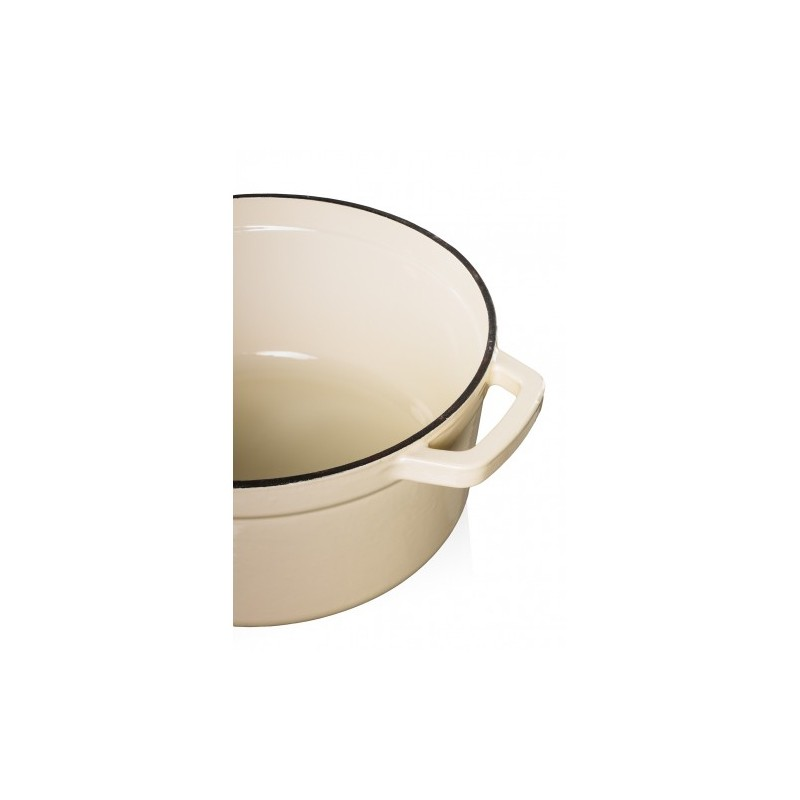 Geëmailleerde gietijzeren braadpan wit 4.7 liter Geëmailleerde gietijzeren braadpan wit 4.7 liter