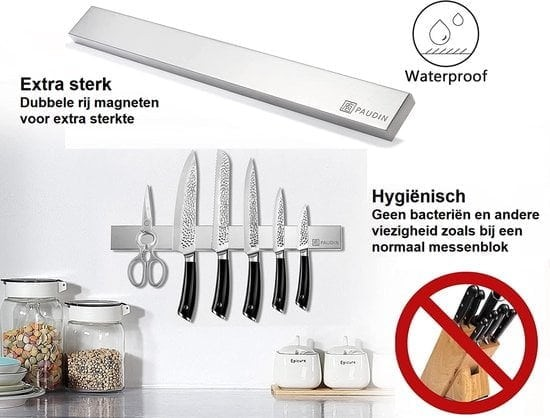 Premium Magneetstrip Zeer Hygiënische Messenhouder Paudin
