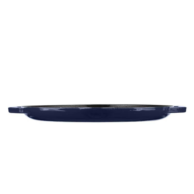 Geëmailleerde gietijzeren grillpan donker blauw