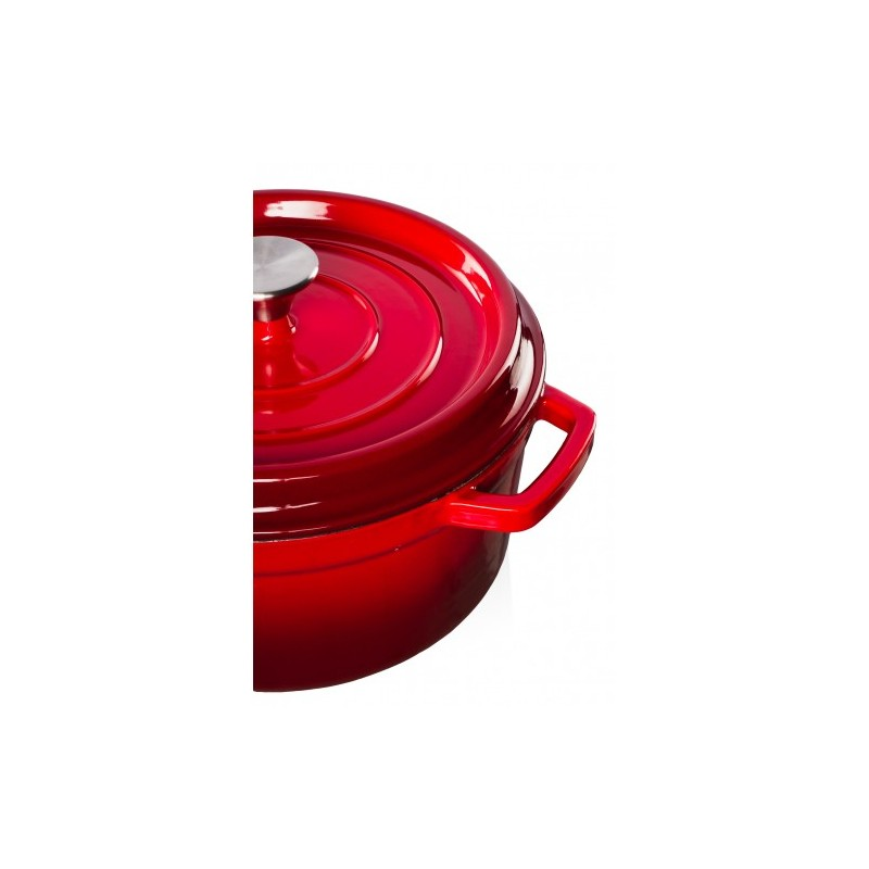 Geëmailleerde gietijzeren braadpan rood 4.7 liter Geëmailleerde gietijzeren braadpan rood 4.7 liter