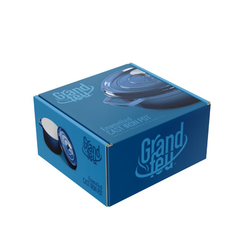 Geëmailleerde gietijzeren braadpan donker blauw 4.7 liter Geëmailleerde gietijzeren braadpan donker blauw 4.7 liter