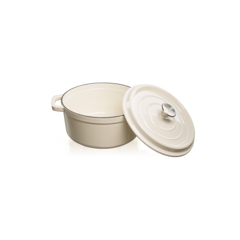 Geëmailleerde gietijzeren braadpan wit 4.7 liter Geëmailleerde gietijzeren braadpan wit 4.7 liter