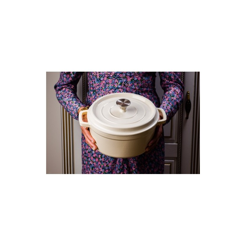 Geëmailleerde gietijzeren braadpan wit 4.7 liter Geëmailleerde gietijzeren braadpan wit 4.7 liter