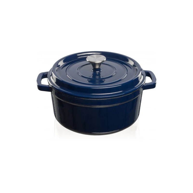 Geëmailleerde gietijzeren braadpan donker blauw  4.7 liter