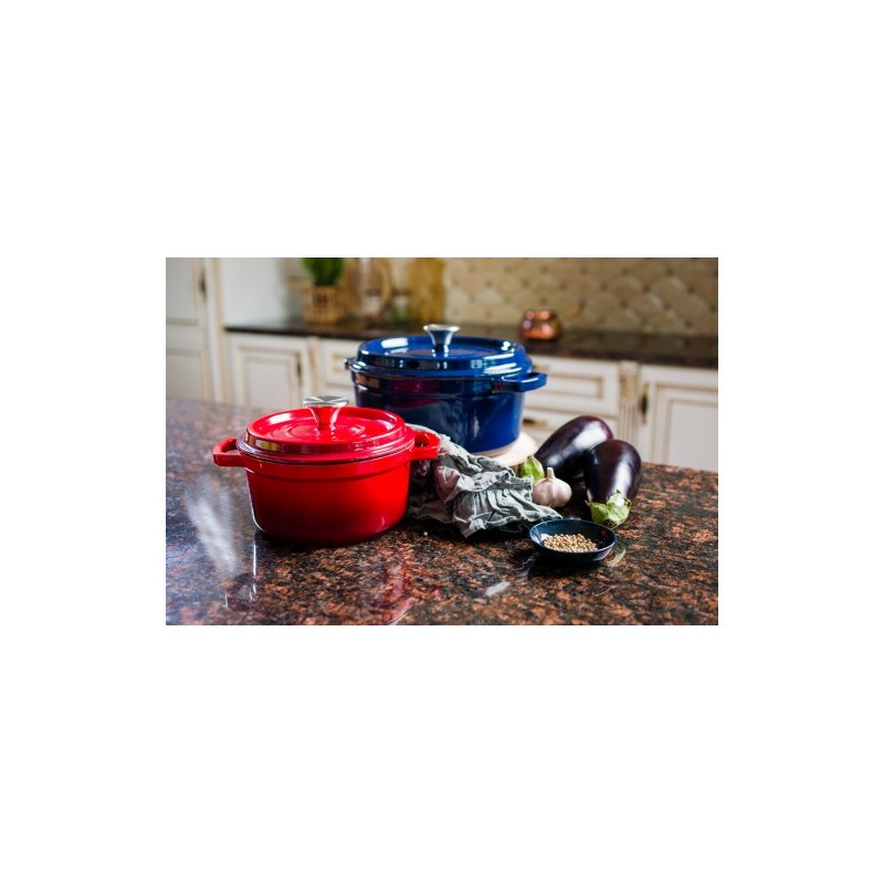 Geëmailleerde gietijzeren braadpan rood 4.7 liter Geëmailleerde gietijzeren braadpan rood 4.7 liter