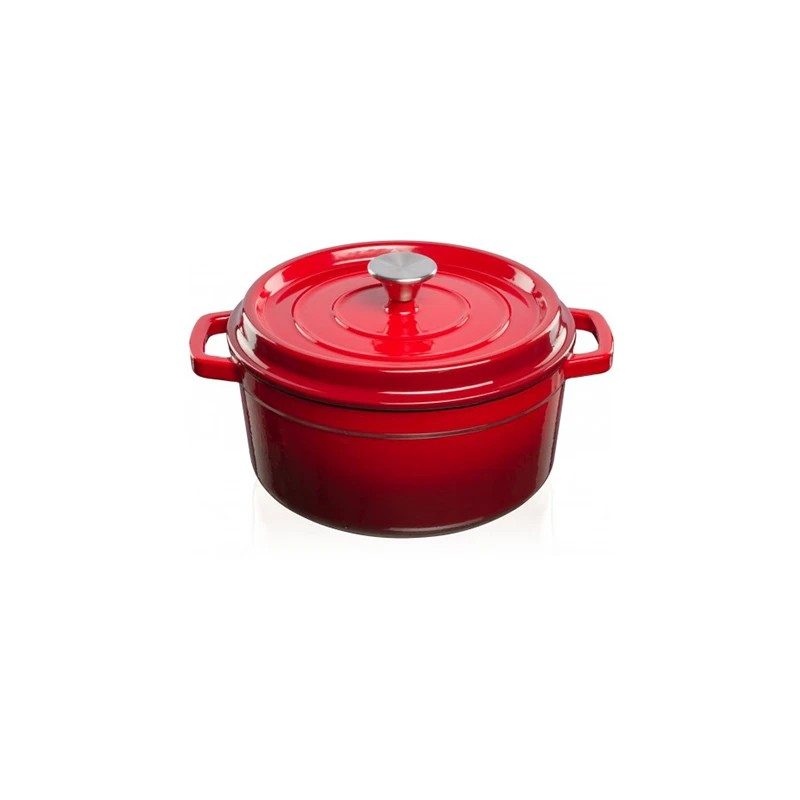 Geëmailleerde gietijzeren braadpan rood 3.5 liter