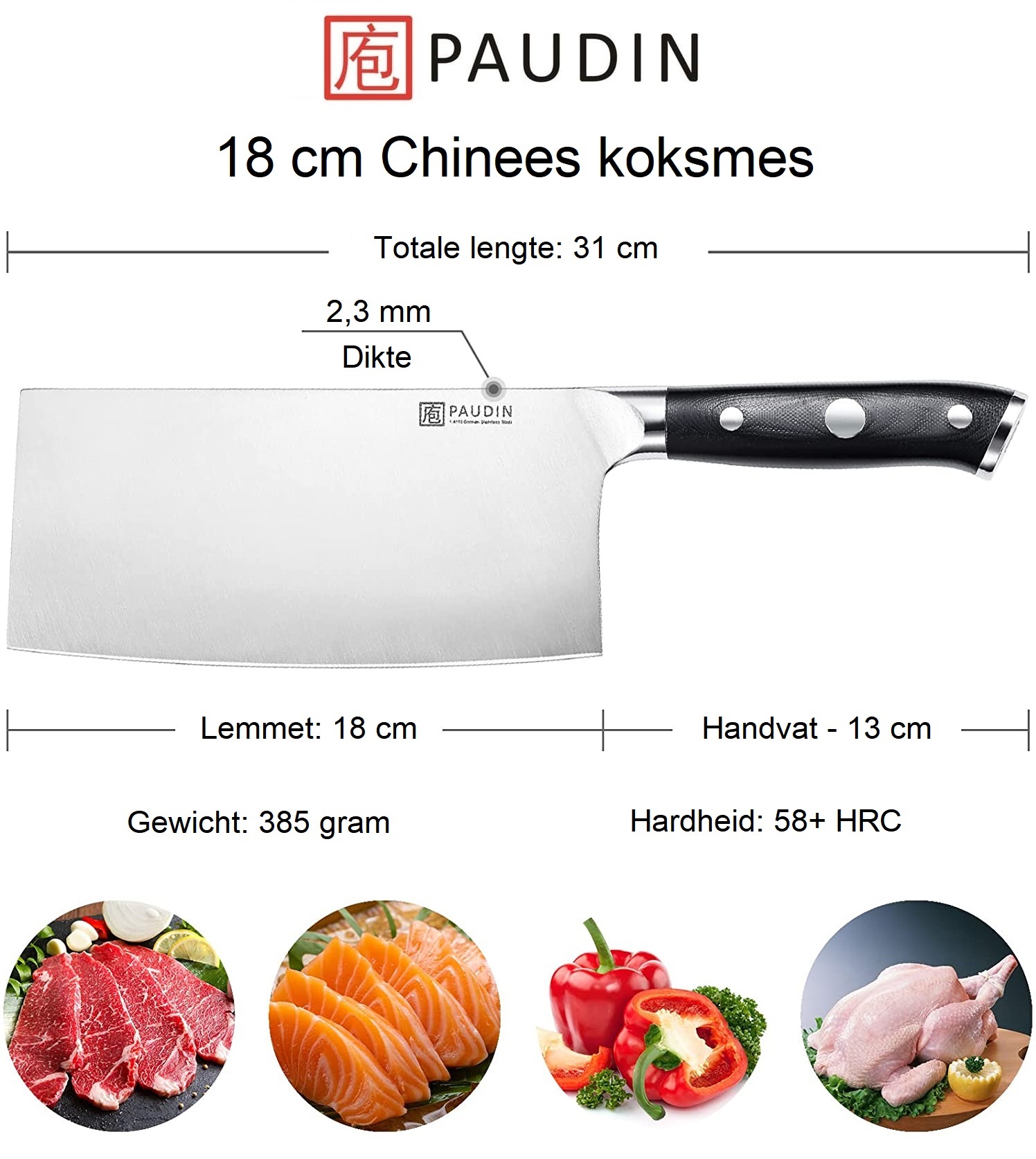 Ultra Dark Chinees Koksmes 18 cm