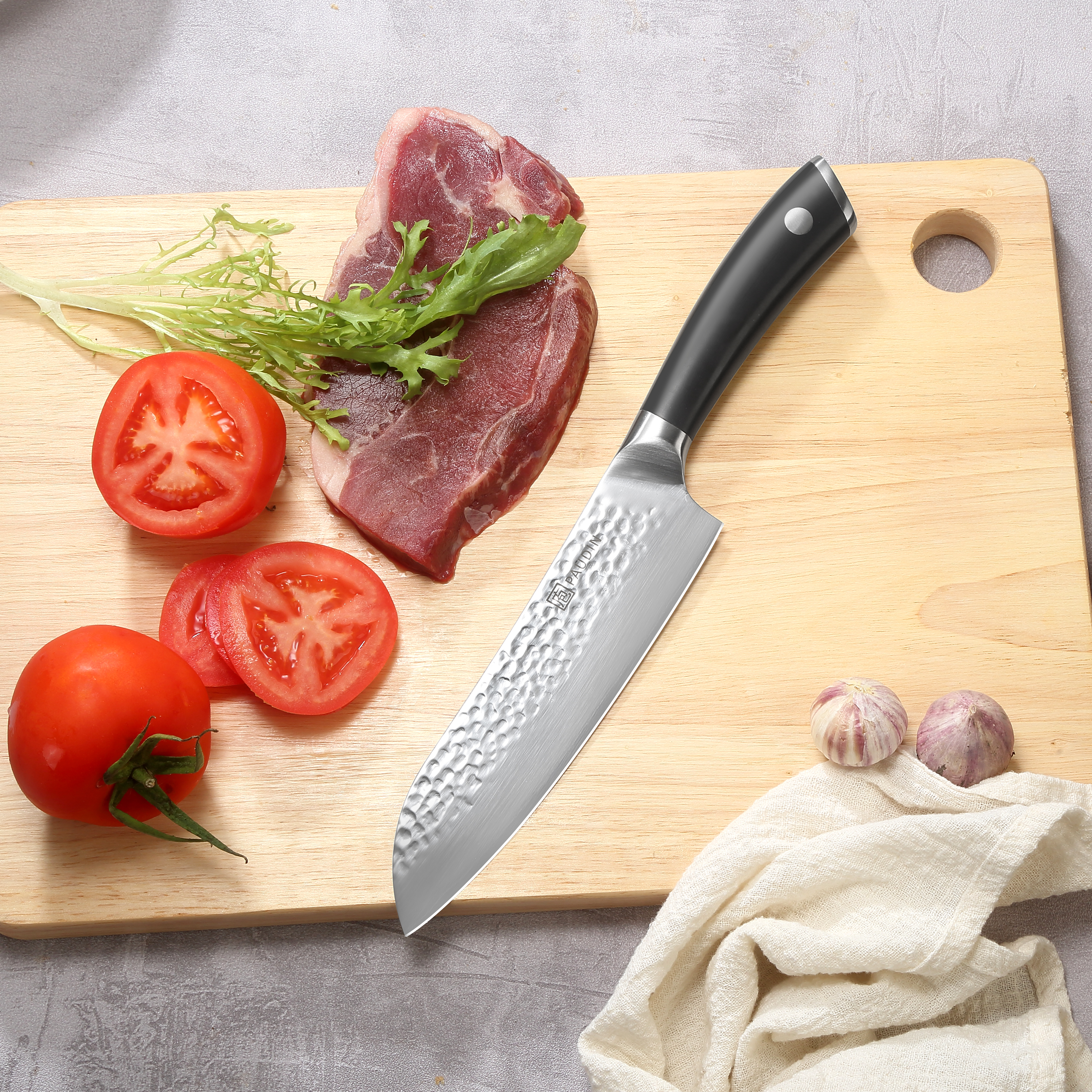 Hammered Premium Santoku mes