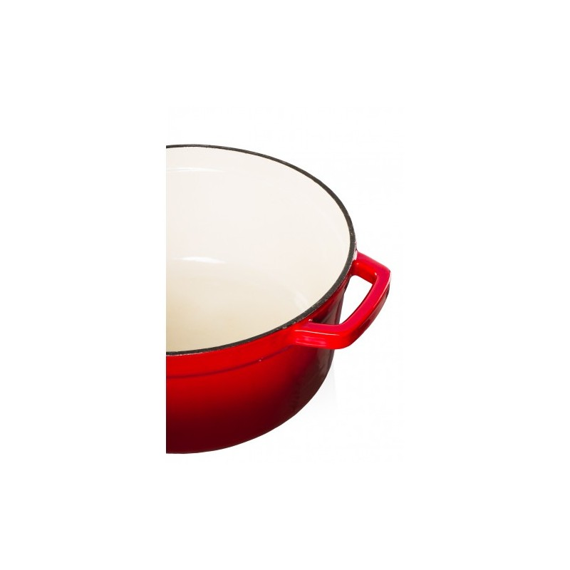 Geëmailleerde gietijzeren braadpan rood 4.7 liter Geëmailleerde gietijzeren braadpan rood 4.7 liter
