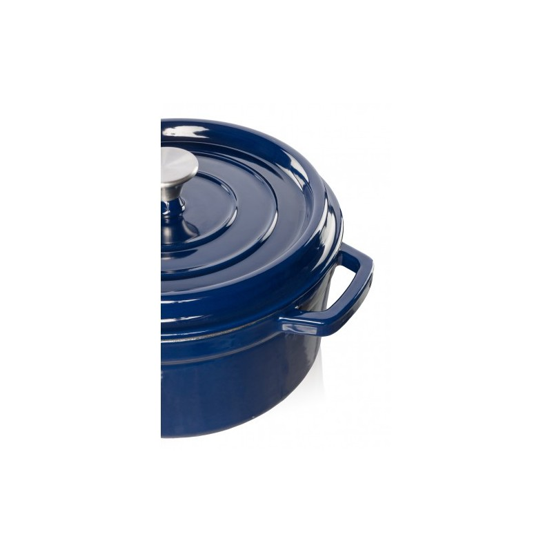 Geëmailleerde gietijzeren braadpan donker blauw 4.7 liter Geëmailleerde gietijzeren braadpan donker blauw 4.7 liter