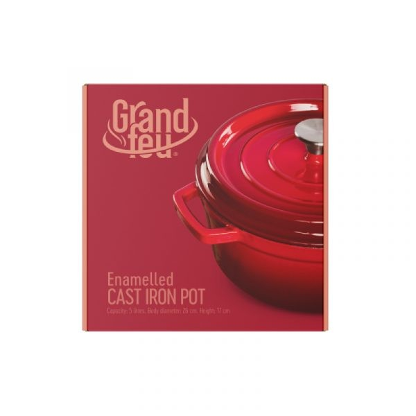 Geëmailleerde gietijzeren braadpan rood 4.7 liter Geëmailleerde gietijzeren braadpan rood 4.7 liter