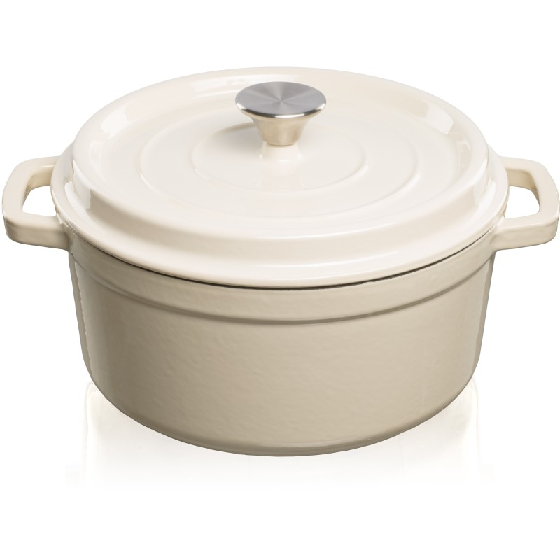 Geëmailleerde gietijzeren braadpan wit 3.5 liter Geëmailleerde gietijzeren braadpan wit 3.5 liter