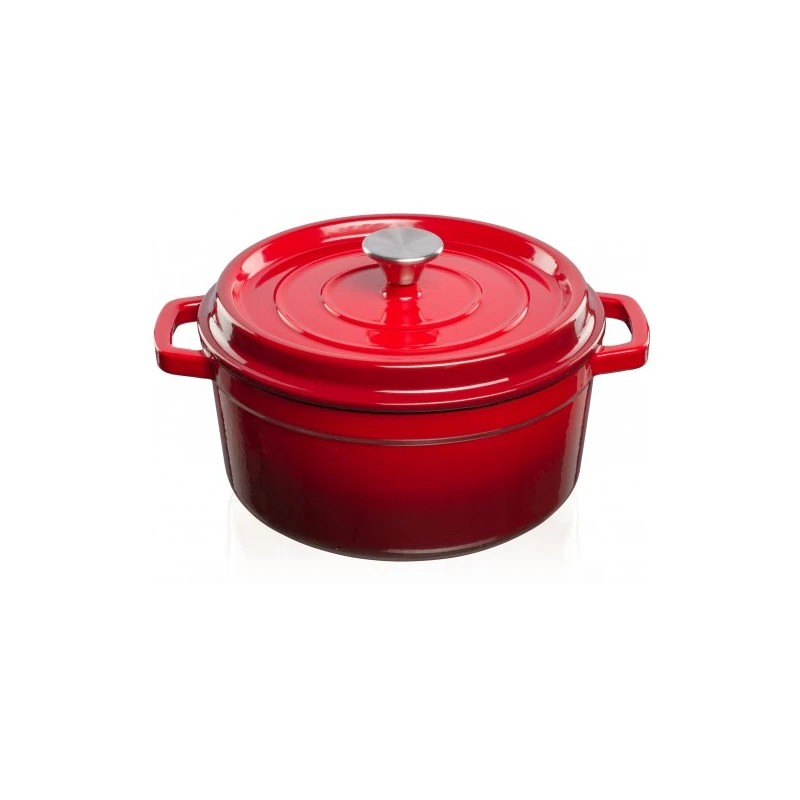 Geëmailleerde gietijzeren braadpan rood 4.7 liter
