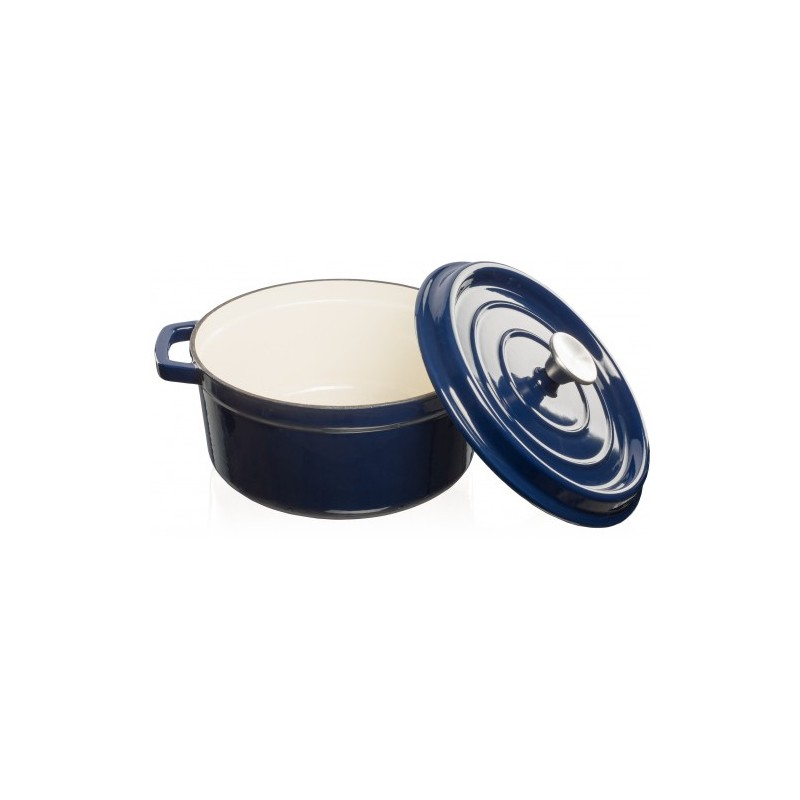 Geëmailleerde gietijzeren braadpan donker blauw 4.7 liter Geëmailleerde gietijzeren braadpan donker blauw 4.7 liter