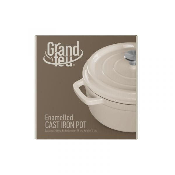 Geëmailleerde gietijzeren braadpan wit 4.7 liter Geëmailleerde gietijzeren braadpan wit 4.7 liter