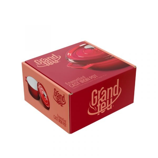 Geëmailleerde gietijzeren braadpan rood 4.7 liter Geëmailleerde gietijzeren braadpan rood 4.7 liter