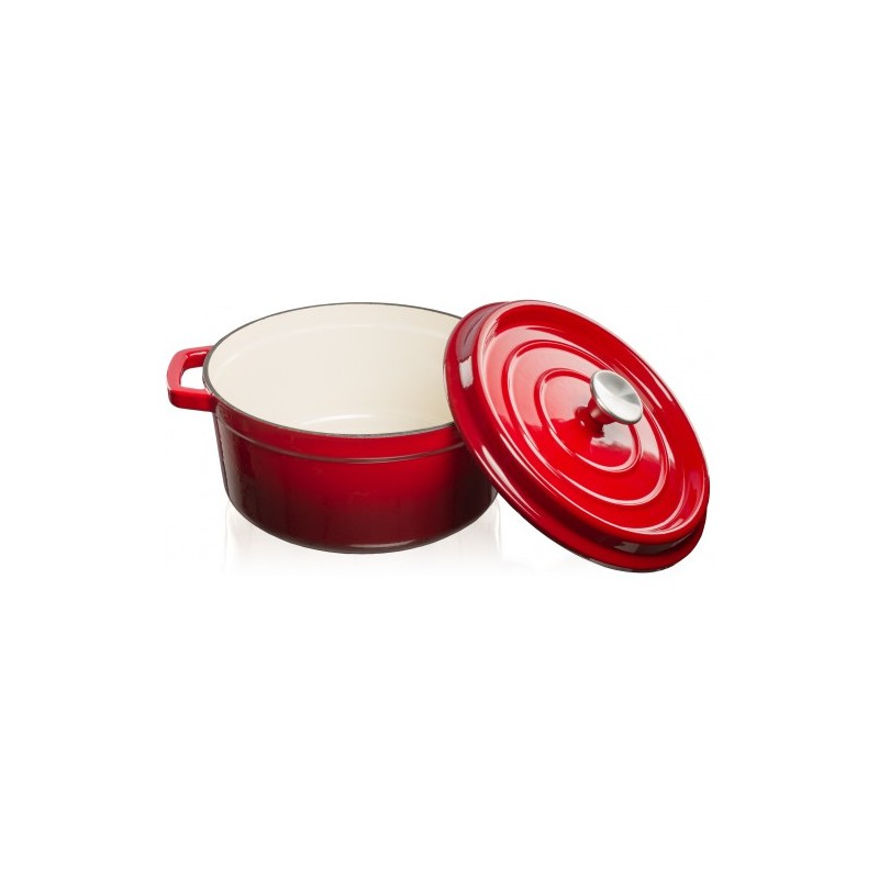Geëmailleerde gietijzeren braadpan rood 4.7 liter Geëmailleerde gietijzeren braadpan rood 4.7 liter