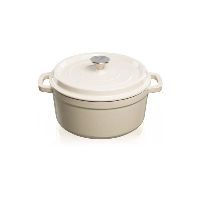 Geëmailleerde gietijzeren braadpan wit 4.7 liter Geëmailleerde gietijzeren braadpan wit 4.7 liter